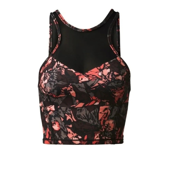 Lululemon Get It Om Longline Sports Bra Mini Paint Storm Red Black 4 - Picture 7 of 14